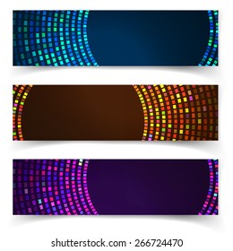 abstract blue colorful website header or banner set vector