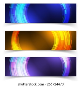 abstract blue colorful website header or banner set vector