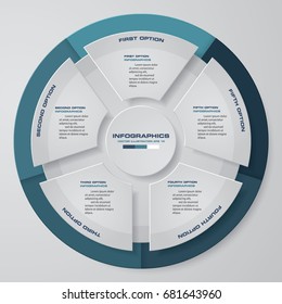 Abstract blue colorl 5 steps business Infographics elements, presentation template. EPS10.
