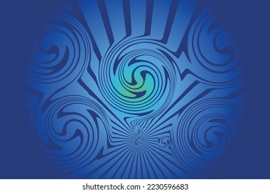 Resumen de los círculos de color azul de fondo. composición de formas circulares. Ilustración del vector