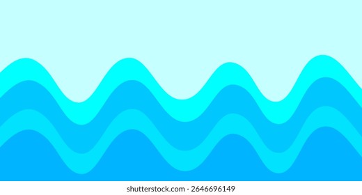 Abstract blue colour water flowing wave background. Vector illustration eps10. Suit for curve, banner, poster, branding, wallpaper, business.