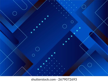 Fundo geométrico da combinação azul abstrato. Composição dinâmica da forma. Design de fundo legal para cartaz. Ilustração vetorial