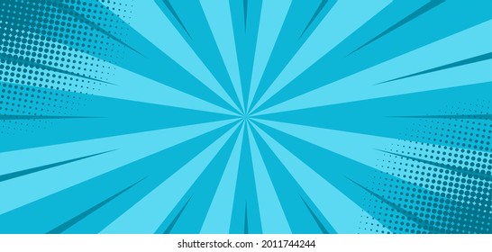 Abstract blue comic zoom background vector illustration