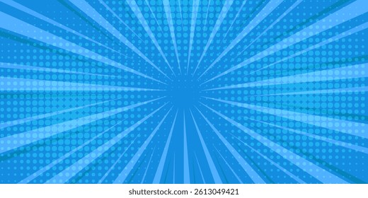 Abstract blue comic zoom background vector illustration