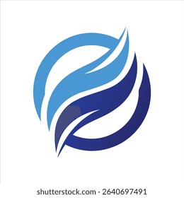 Abstract Blue Company Logo Vector Line Art Illustration