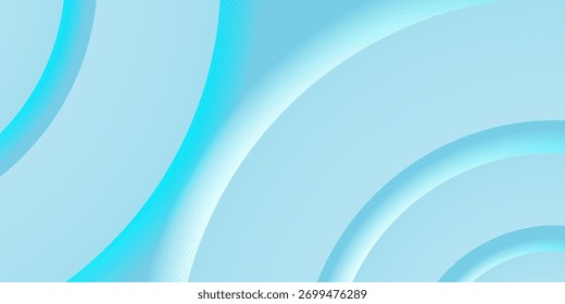Abstract blue concentric circles with a 3D layered effect. Modern creative trendy design in vector illustration