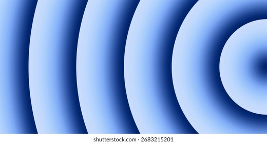 Abstract blue concentric circles creating a ripple effect with soft light gradients.