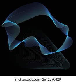 Abstract blue concentric circles digital tech or science background. Medical research or modern innovation online webinar presentation event. Conference or discussion forum vector. 