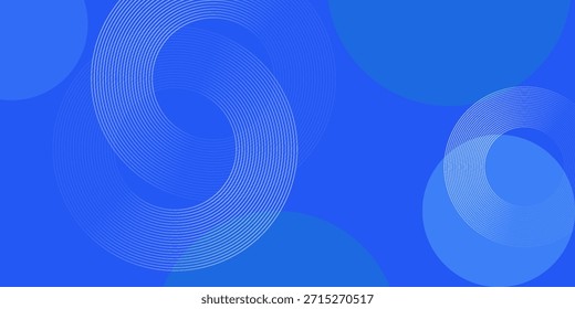 Abstractas círculos y líneas concéntricas azules, un diseño vibrante y dinámico

