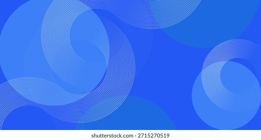 Abstract blue concentric circles and lines, a vibrant and dynamic design

