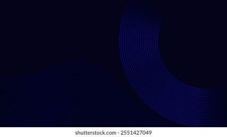 Abstract Blue Concentric Circles on Dark Background – Minimalist Geometric Art for Modern Tech, Web Design, and Digital Projects