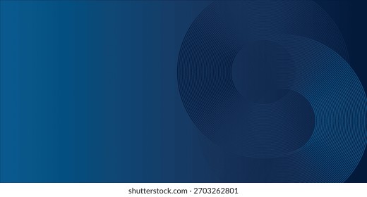 Abstract Blue Concentric Rings Background With Geometric Pattern For Tech And Design