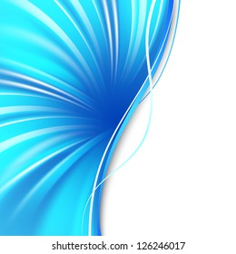 Abstract blue cover with smooth lines. Vector illustration, eps 10, contains transparencies.