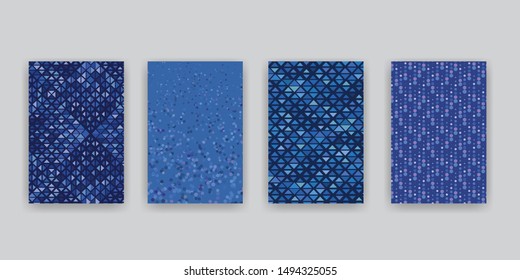 Abstract blue covers. Geometric vector patterns
