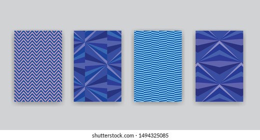 Abstract blue covers. Geometric vector patterns