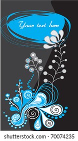 abstract blue creative floral design