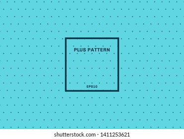 Abstract blue cross pattern seamless background. Plus sign with square frame. Vector illustration