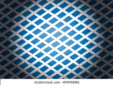 Abstract blue crosshatch white lines vector background with black shadow