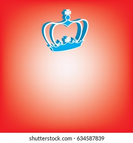 abstract blue crown on a red background