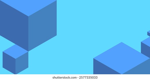 abstract blue cube background. blue abstarct background for banner wallpaper