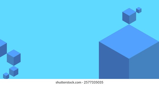 abstract blue cube background. blue abstarct background for banner wallpaper