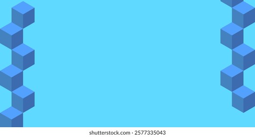 abstract blue cube background. blue abstarct background for banner wallpaper