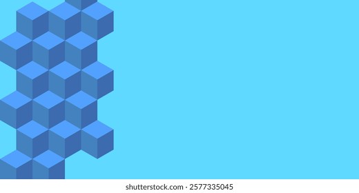 abstract blue cube background. blue abstarct background for banner wallpaper