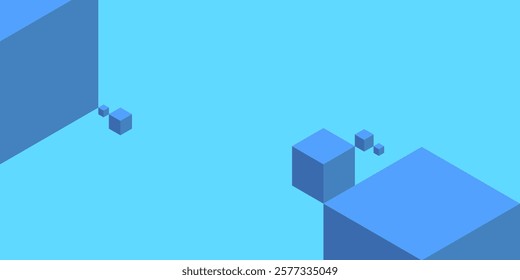 abstract blue cube background. blue abstarct background for banner wallpaper