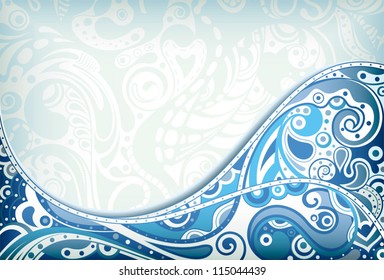 Plano de fundo abstrato da curva azul