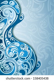 Abstract Blue Curve Background