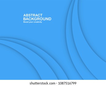 Abstract blue curve background with copy space for white text. Modern template design for cover, brochure, web banner and magazine.