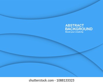 Abstract blue curve background with copy space for white text. Modern template design for cover, brochure, web banner and magazine.