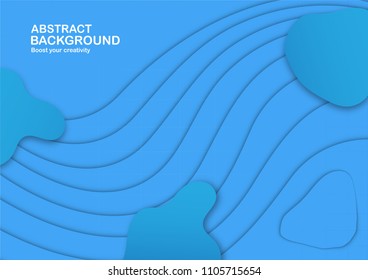 Abstract blue curve background with copy space for white text. Modern template design for cover, brochure, phone case, business presentation, education slide, web banner and magazine.