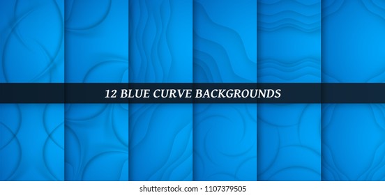 Abstract blue curve background with copy space for white text. Modern template design for cover, brochure, phone case, business presentation, education slide, web banner and magazine.