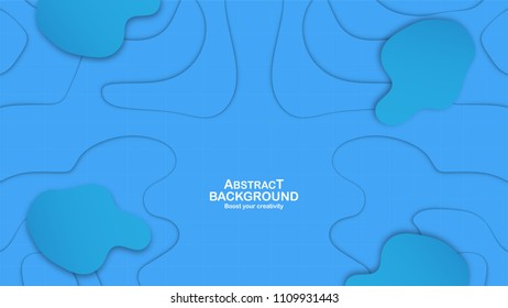 Abstract blue curve background with copy space for white text. Modern template design for cover, brochure, phone case, business presentation, education slide, web banner and magazine.