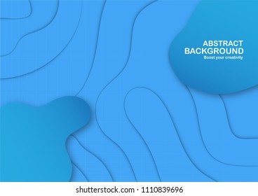 Abstract blue curve background with copy space for white text. Modern template design for cover, brochure, phone case, business presentation, education slide, web banner and magazine.