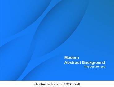 Abstract blue curve background with copy space for white text. Modern template design for cover, brochure, web banner and magazine.