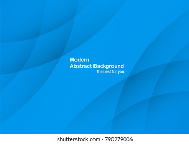 Abstract blue curve background with copy space for text. Modern template design for cover, brochure, web banner and magazine.