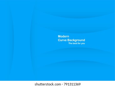 Abstract blue curve background with copy space for white text. Modern template design for cover, brochure, web banner and magazine.
