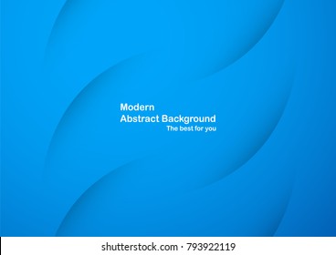 Abstract blue curve background with copy space for white text. Modern template design for cover, brochure, web banner and magazine.