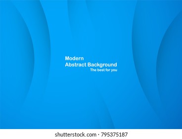 Abstract blue curve background with copy space for white text. Modern template design for cover, brochure, web banner and magazine.