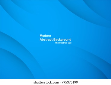 Abstract blue curve background with copy space for white text. Modern template design for cover, brochure, web banner and magazine.