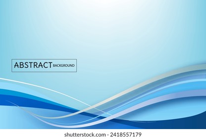 Abstract blue curve background, vector illustration