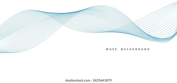 Abstract blue curve line isolated on white