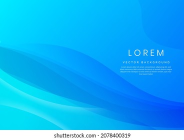 Abstract blue curve line layer background with space for text. You can use for ad, poster, template, business presentation. Vector illustration