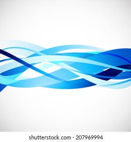 abstract blue curve line pattern and white background (vector) 