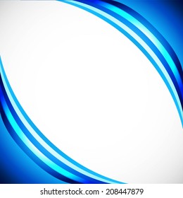 abstract blue curve line pattern and white background (vector) 