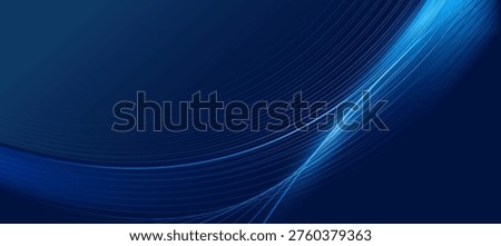 Abstract Blue Curve Lines Technology Background Vector