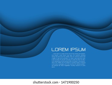 Abstract blue curve overlap with blank space for text place design modern futuristic background vector illustration.
