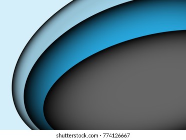 Abstract blue curve overlap on gray background design modern futuristic vector illustration.